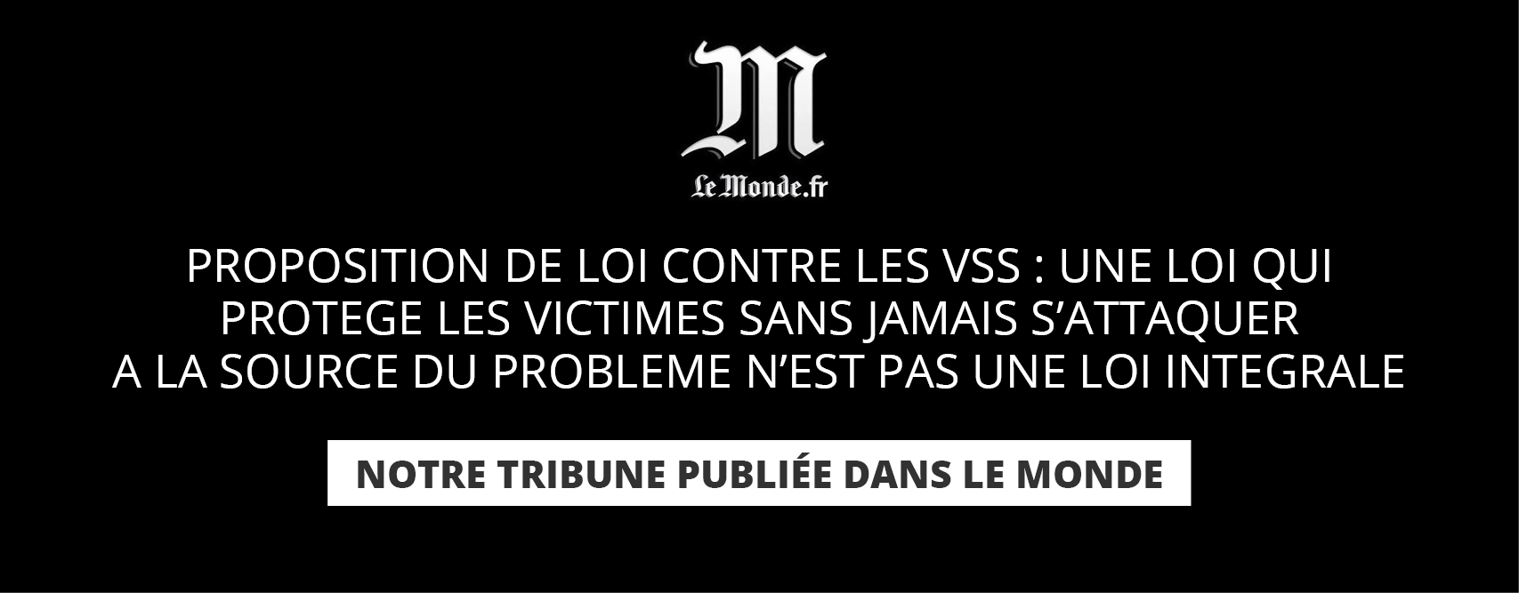 tribune relative à la proposition de loi contre les VSS
